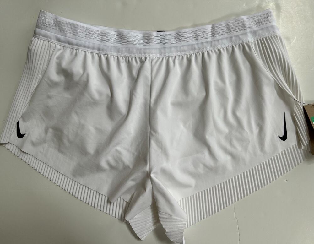 Nike Women's Dri-Fit Adv Aeroswift 3" Running Shorts FN2328-100 White XL NWT
